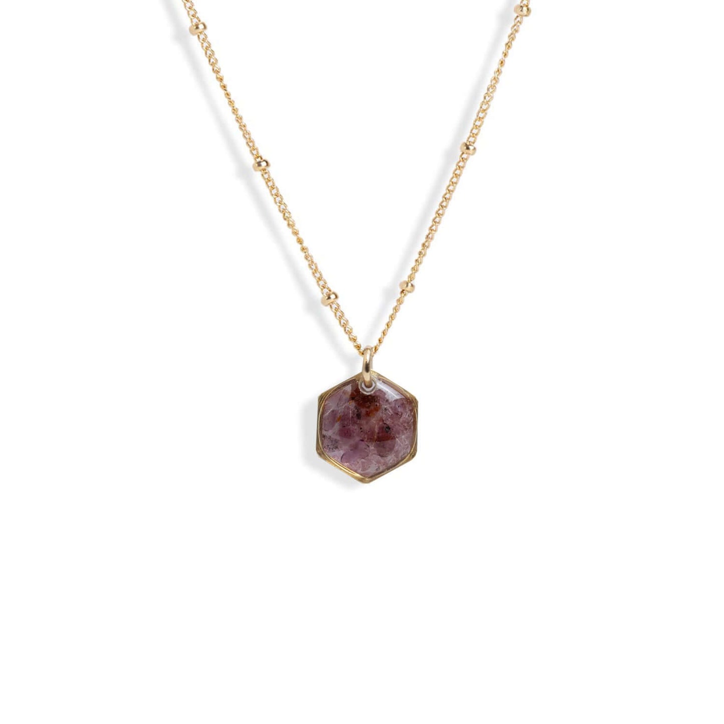 Small Hexagon Gem Necklace