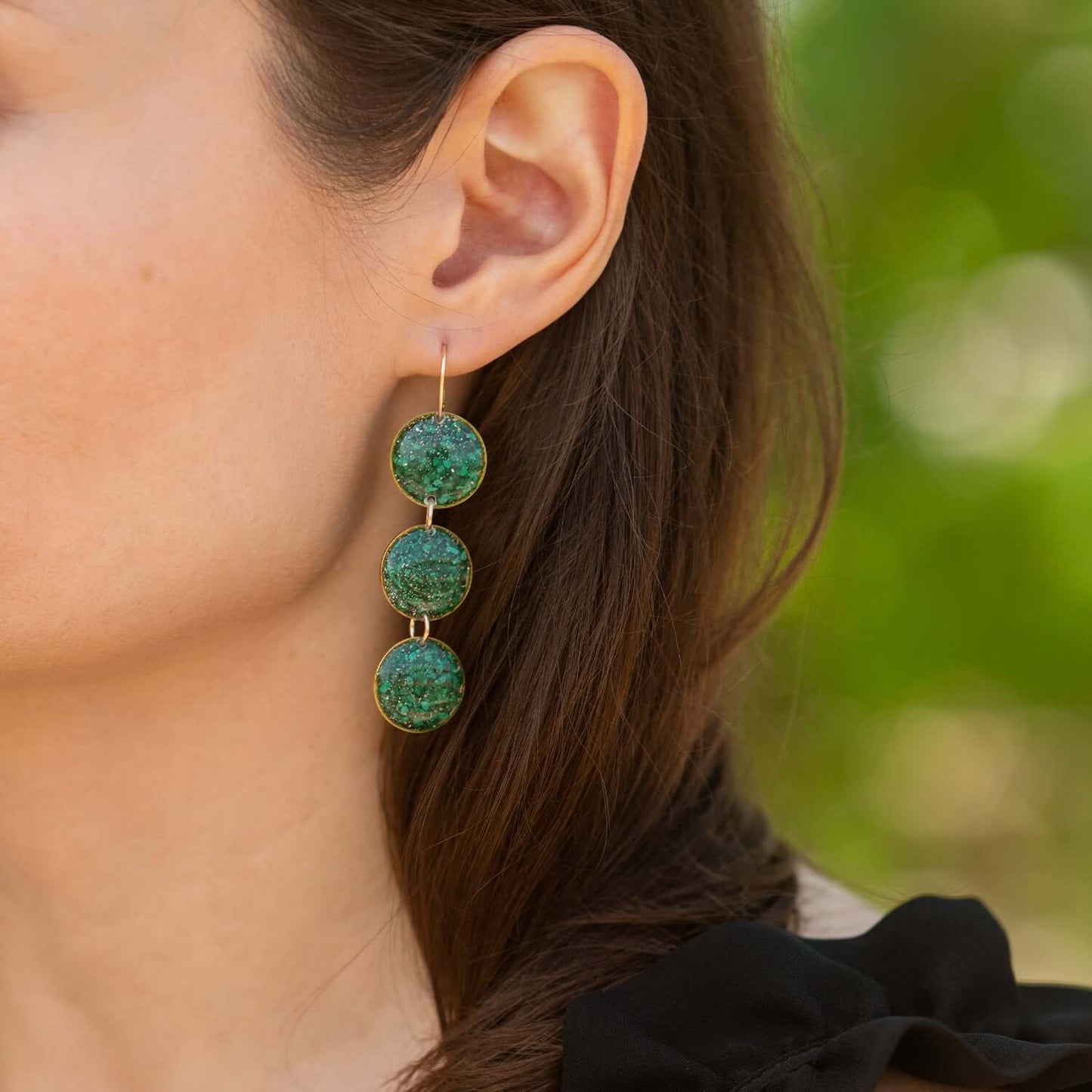 Statement Gem Round Earrings