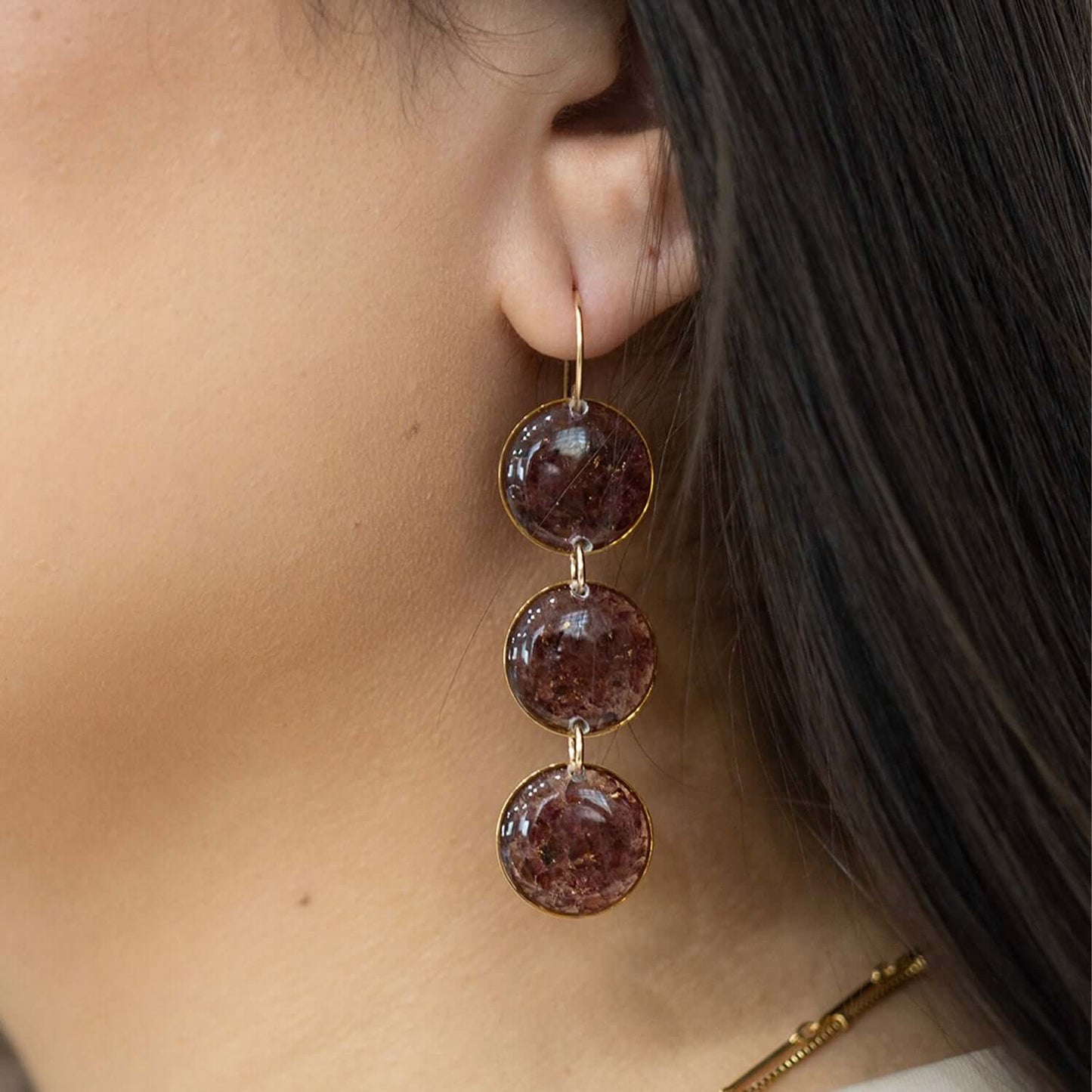 Statement Gem Round Earrings