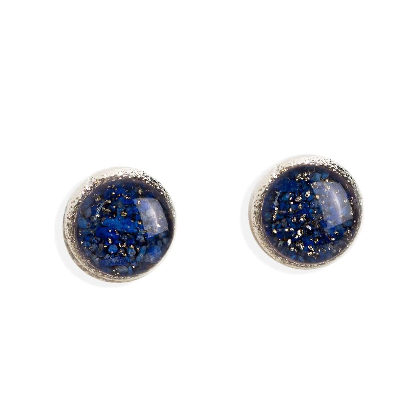 Blue Lapis Round Earrings