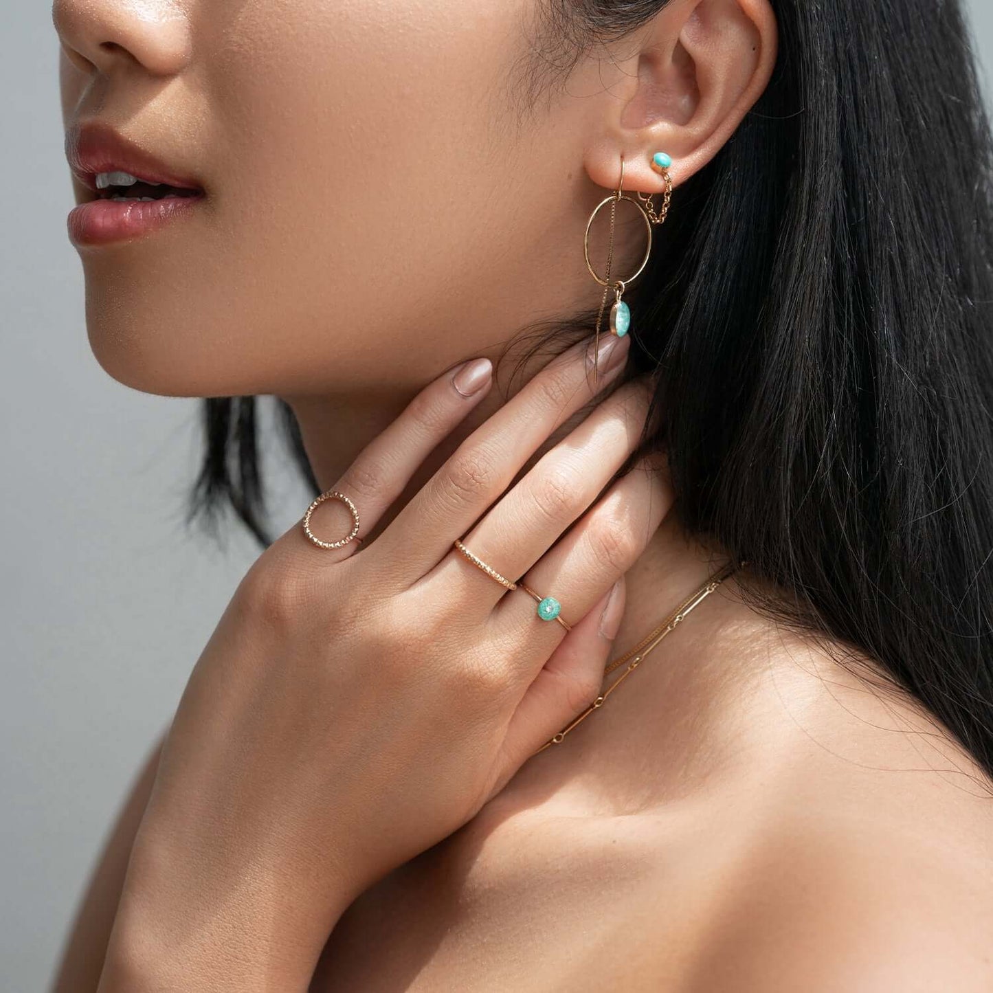 Tiny Blue Turquoise Ring