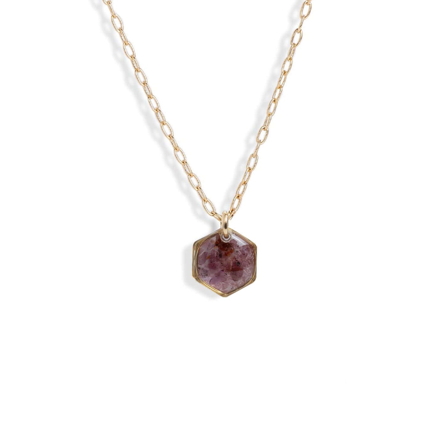 Small Hexagon Gem Necklace