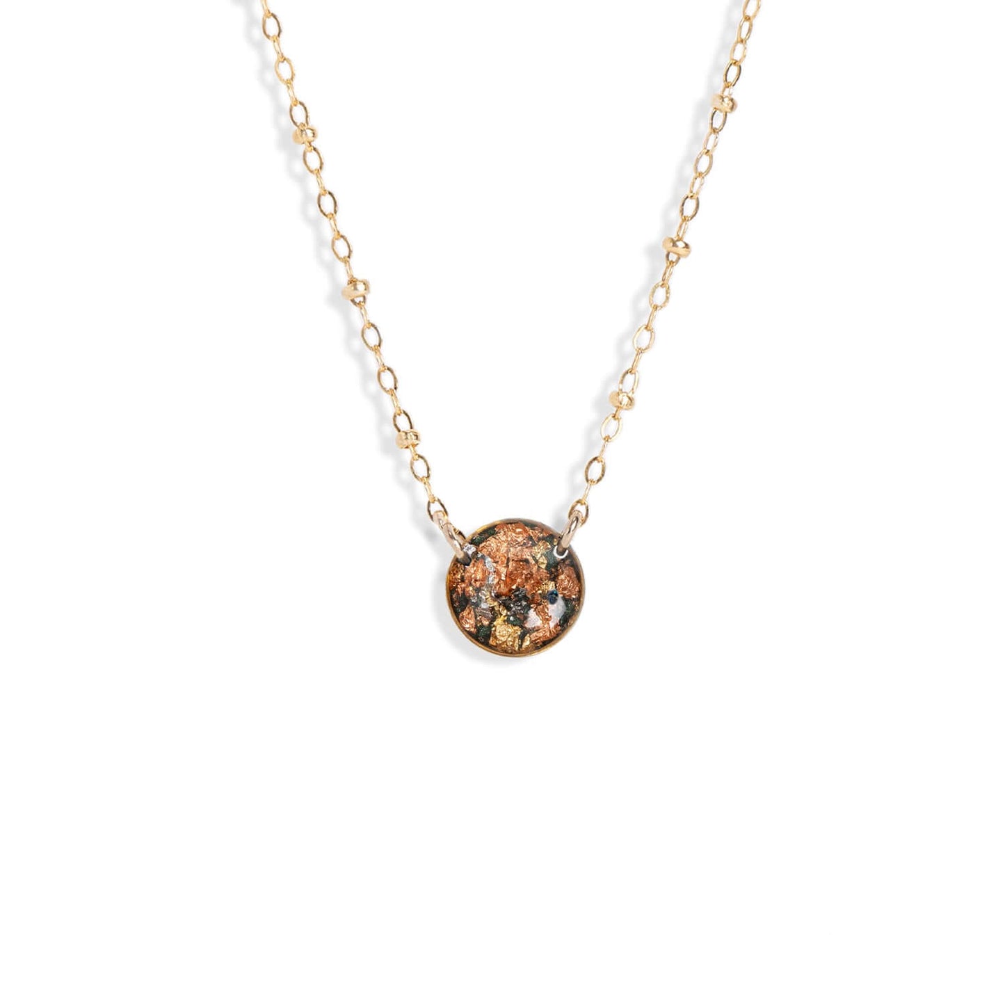 Round Shimmer Foil Necklace