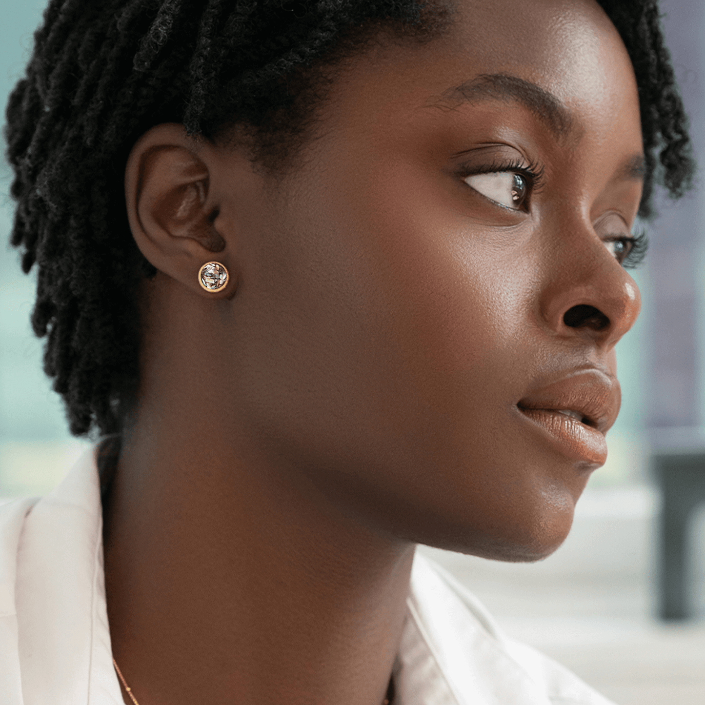 Round Gemstone Studs