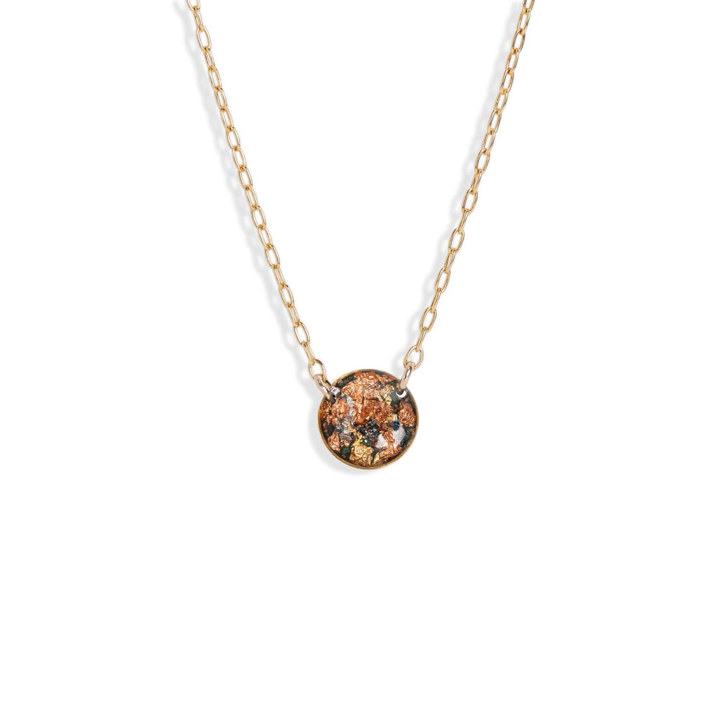 Round Shimmer Foil Necklace