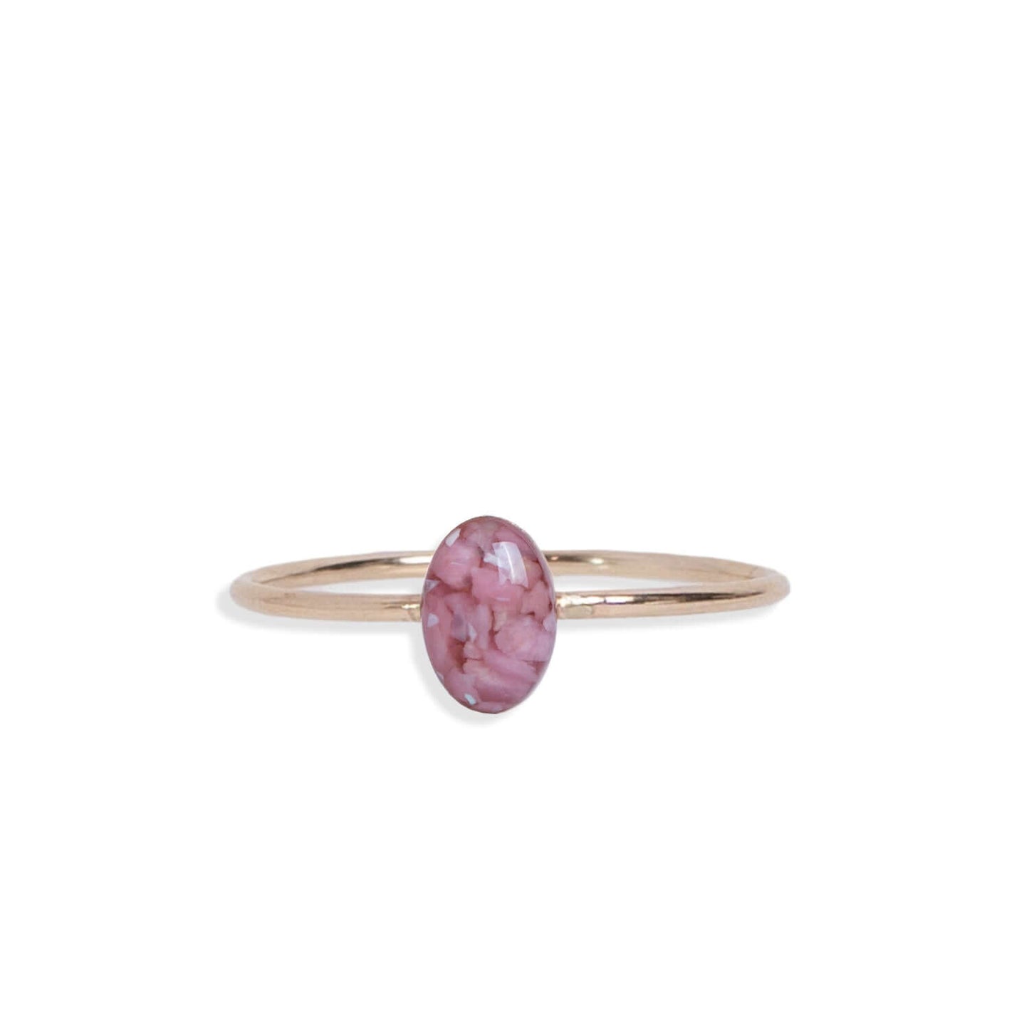 Tiny Oval Gemstone Ring