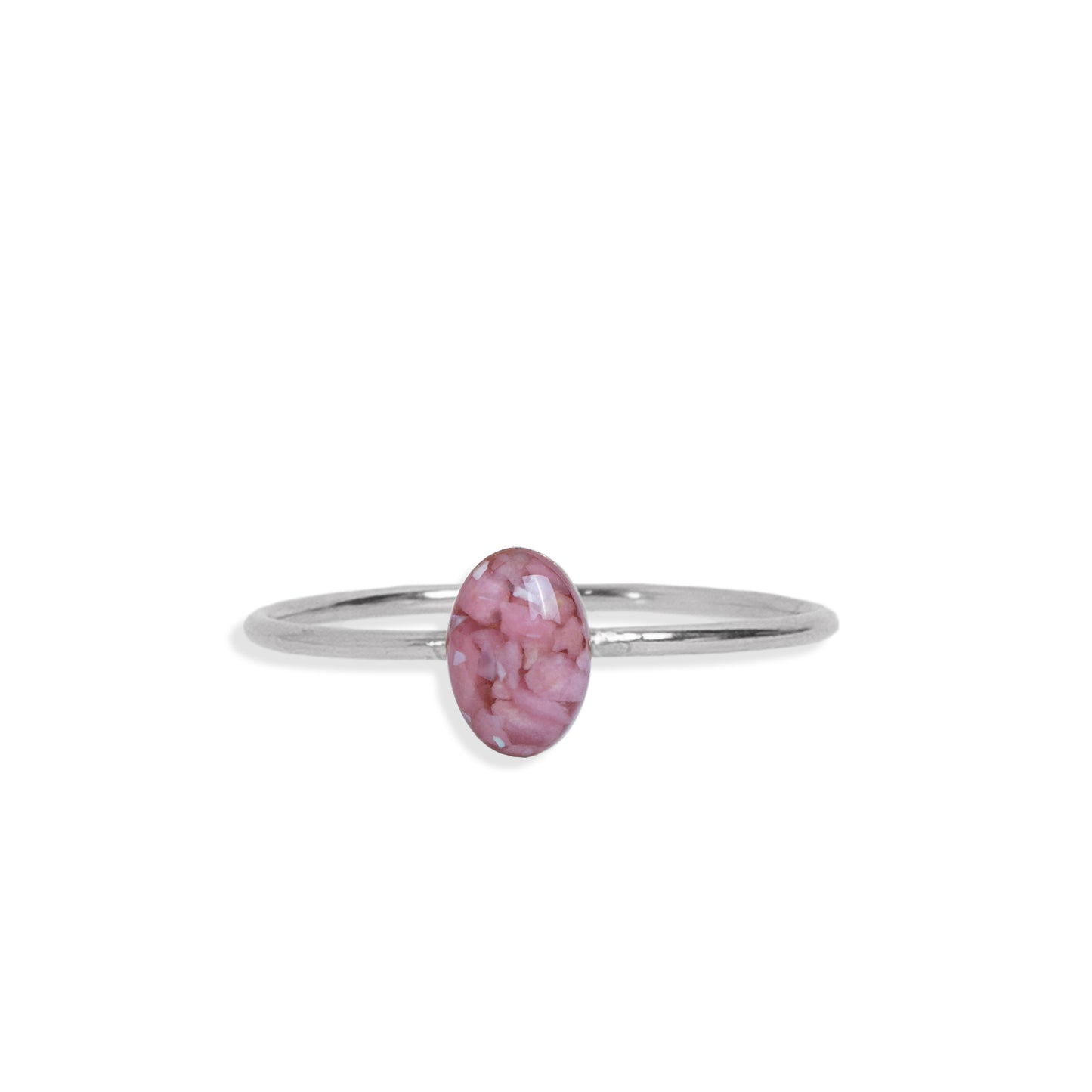 Tiny Oval Rhodonite ring