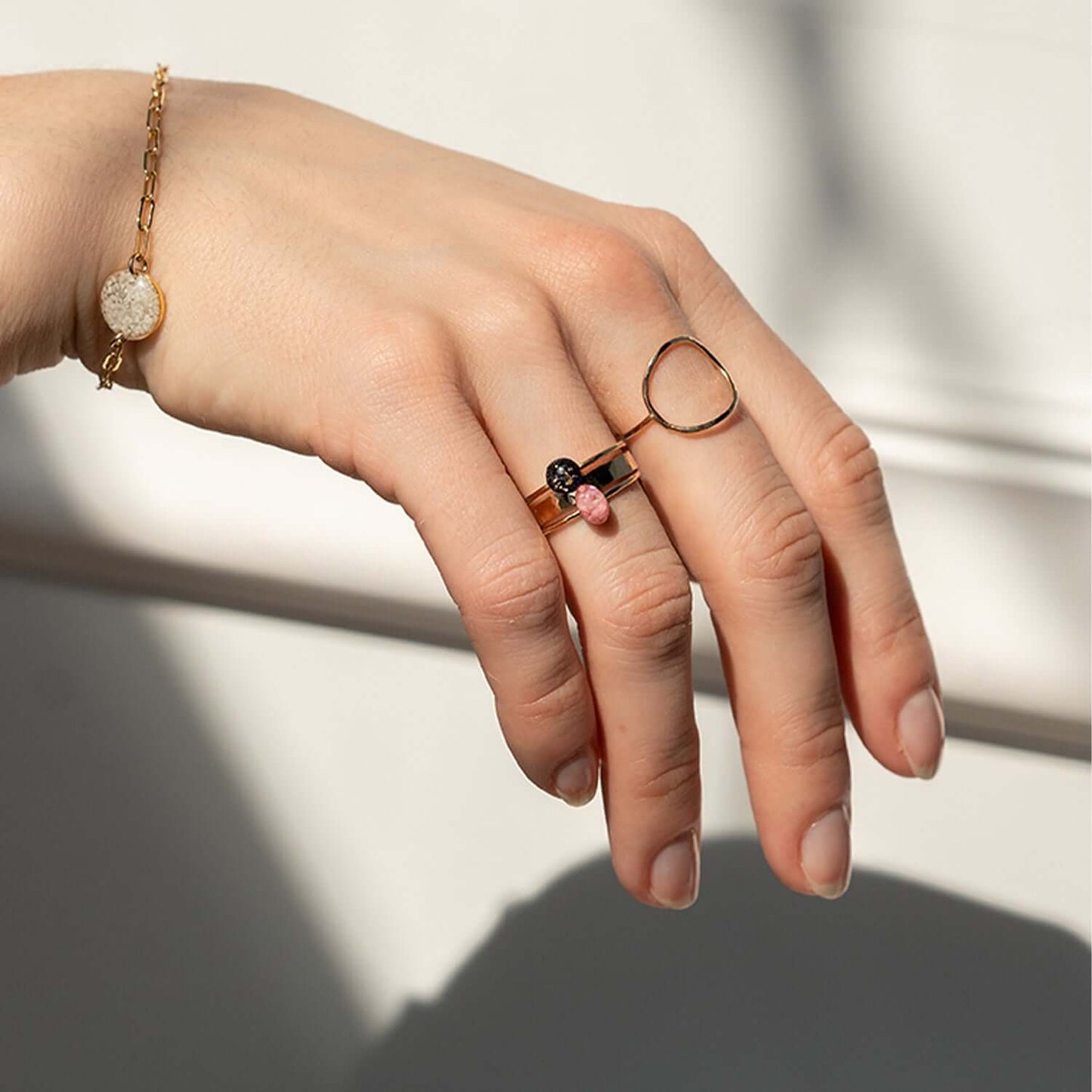 Tiny Oval Gemstone Ring