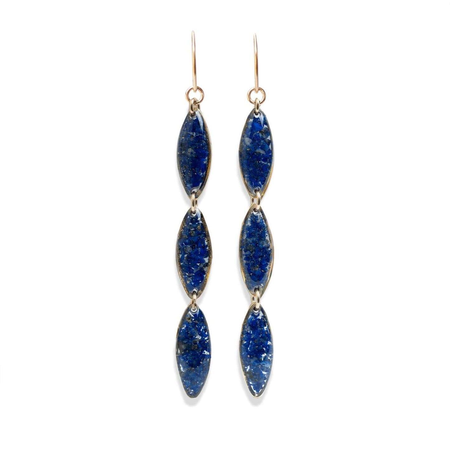 Oval Dangling Gem Earrings