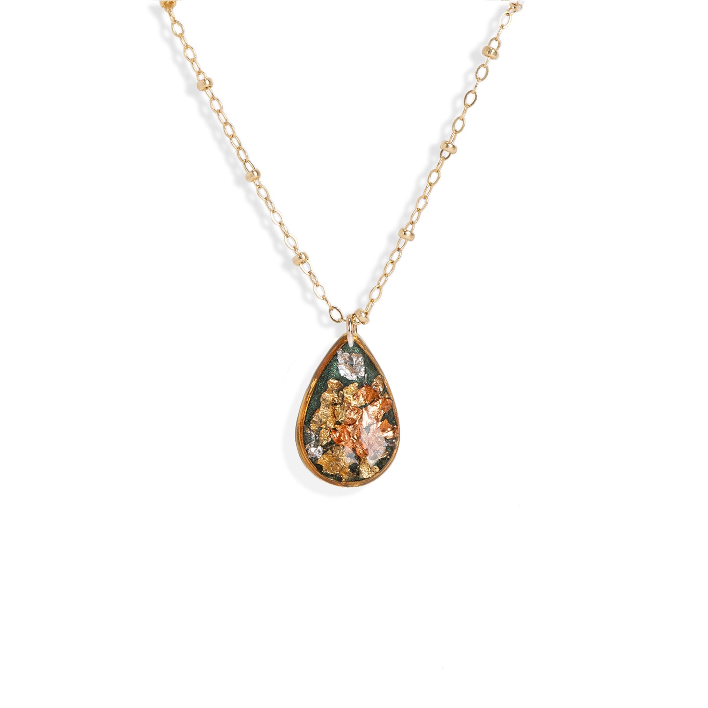 Teardrop Shimmer Foils Necklace