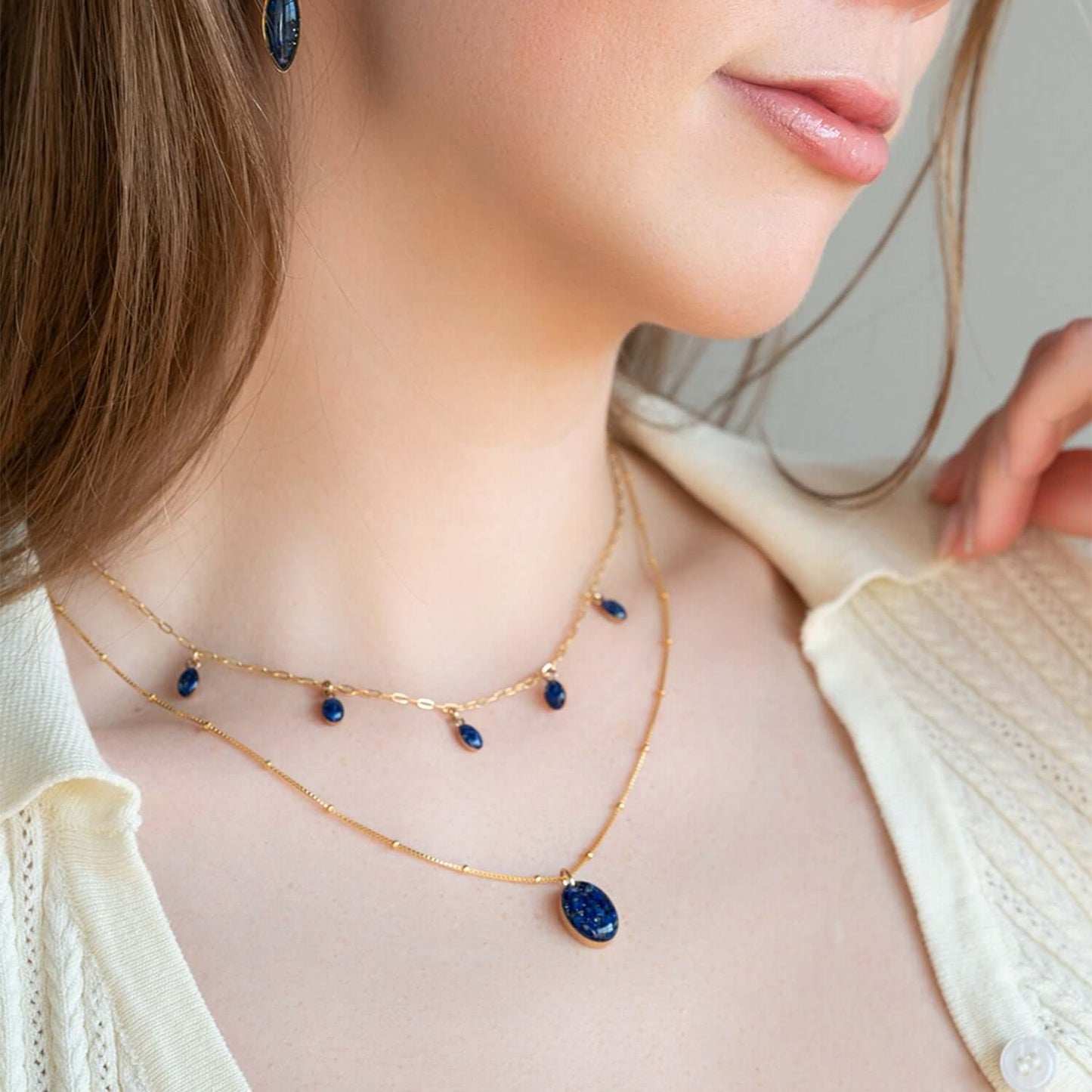 Oval Lapis Necklace