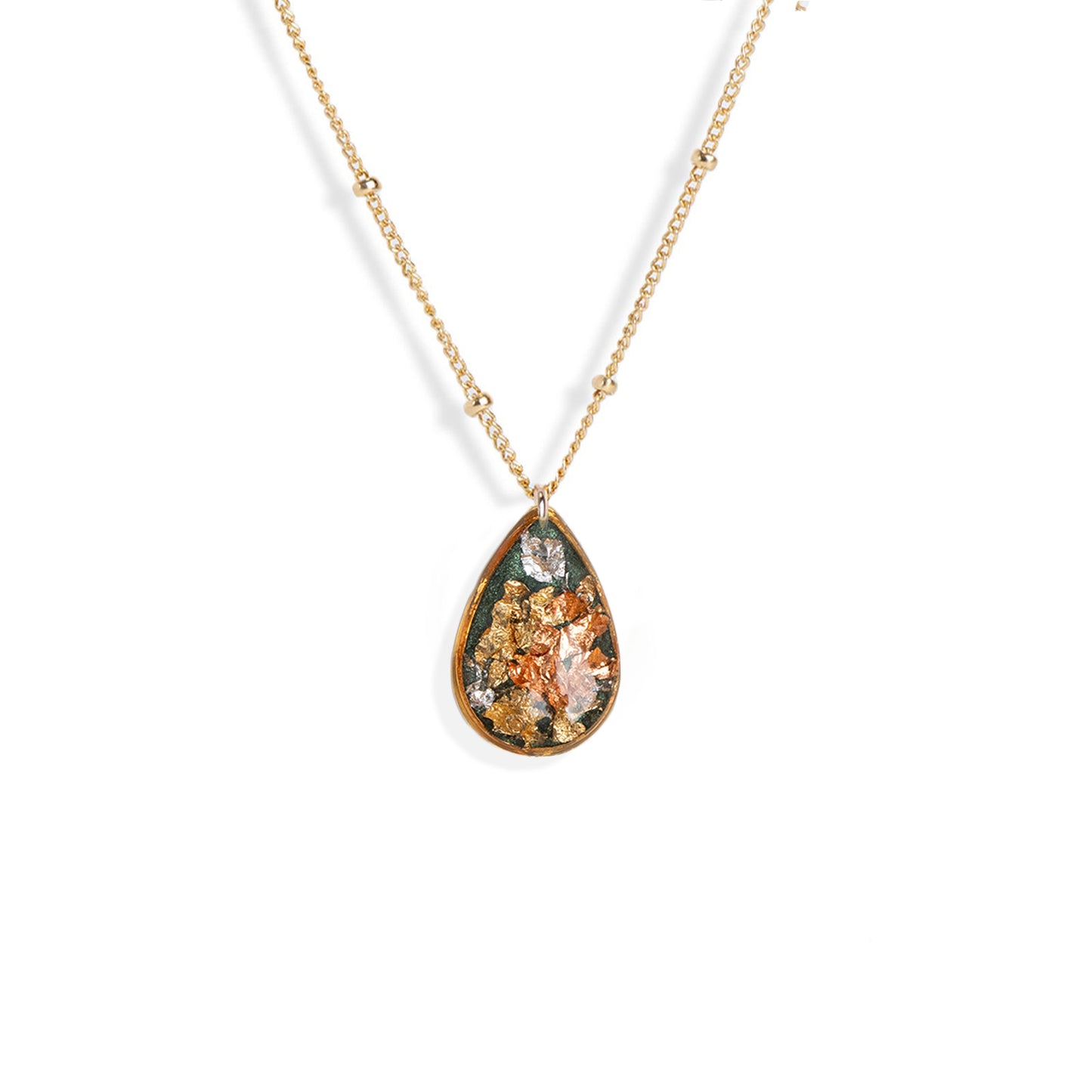 Teardrop Shimmer Foils Necklace