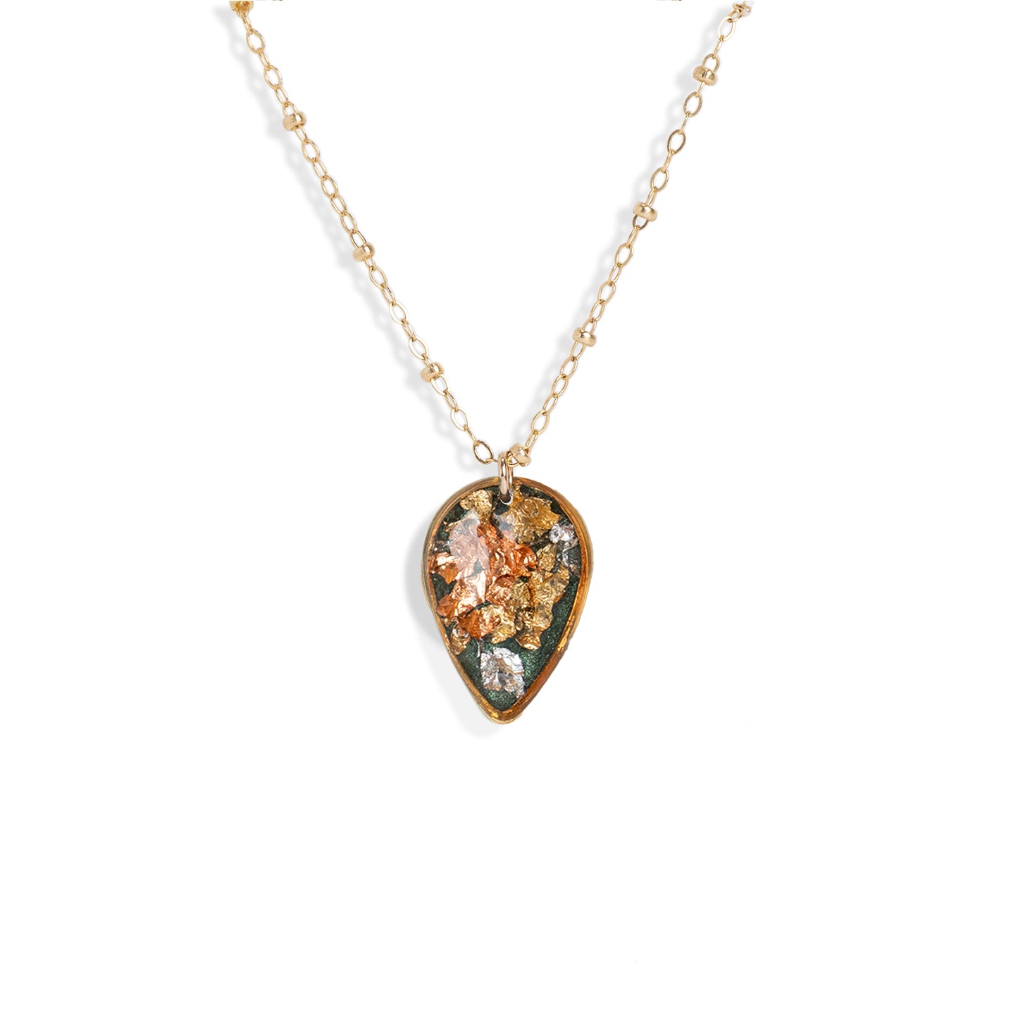 Teardrop Shimmer Foils Necklace