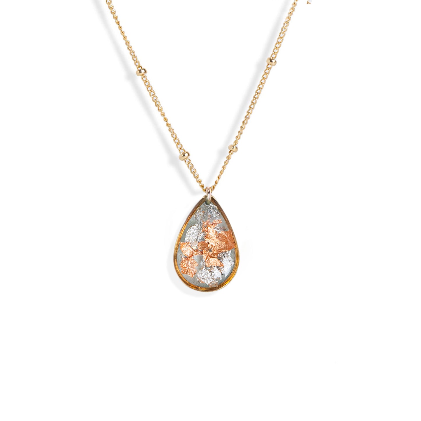 Teardrop Shimmer Foils Necklace