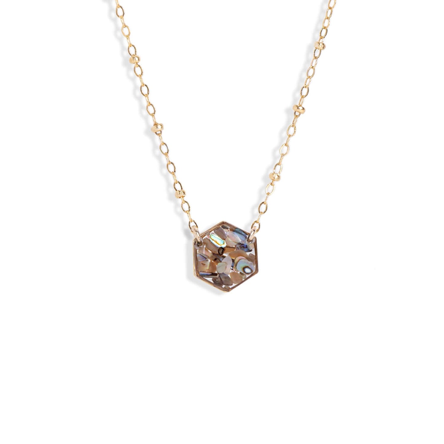Hexagon Abalone Shell Necklace