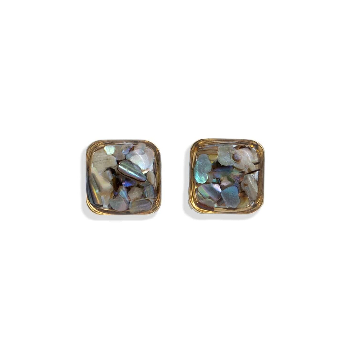 Square Abalone Studs