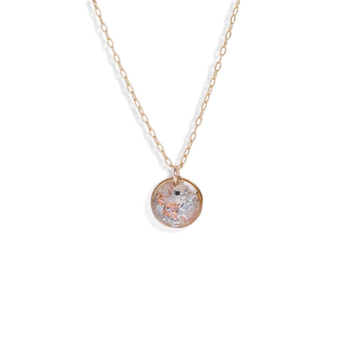 Small Circle Shimmering Necklace