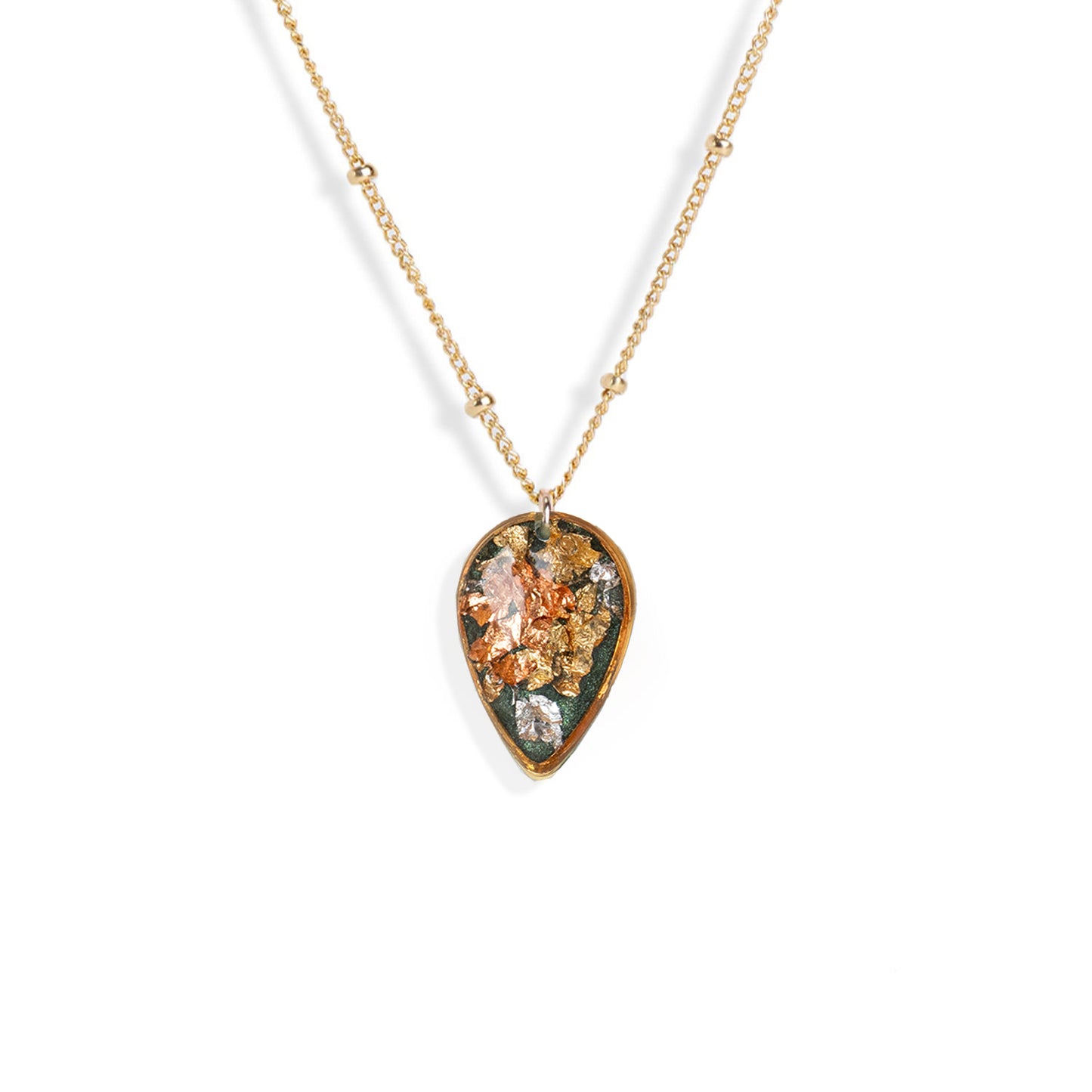 Teardrop Shimmer Foils Necklace