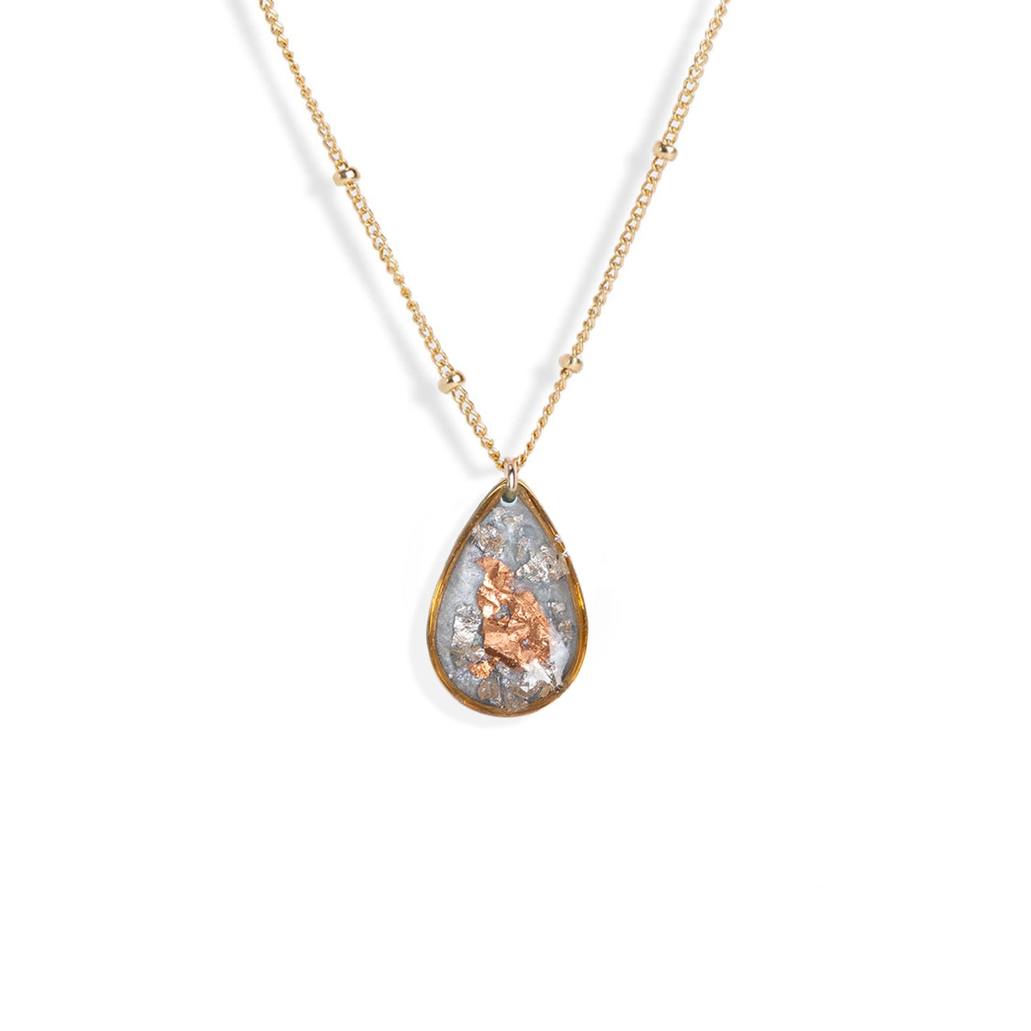 Teardrop Shimmer Foils Necklace