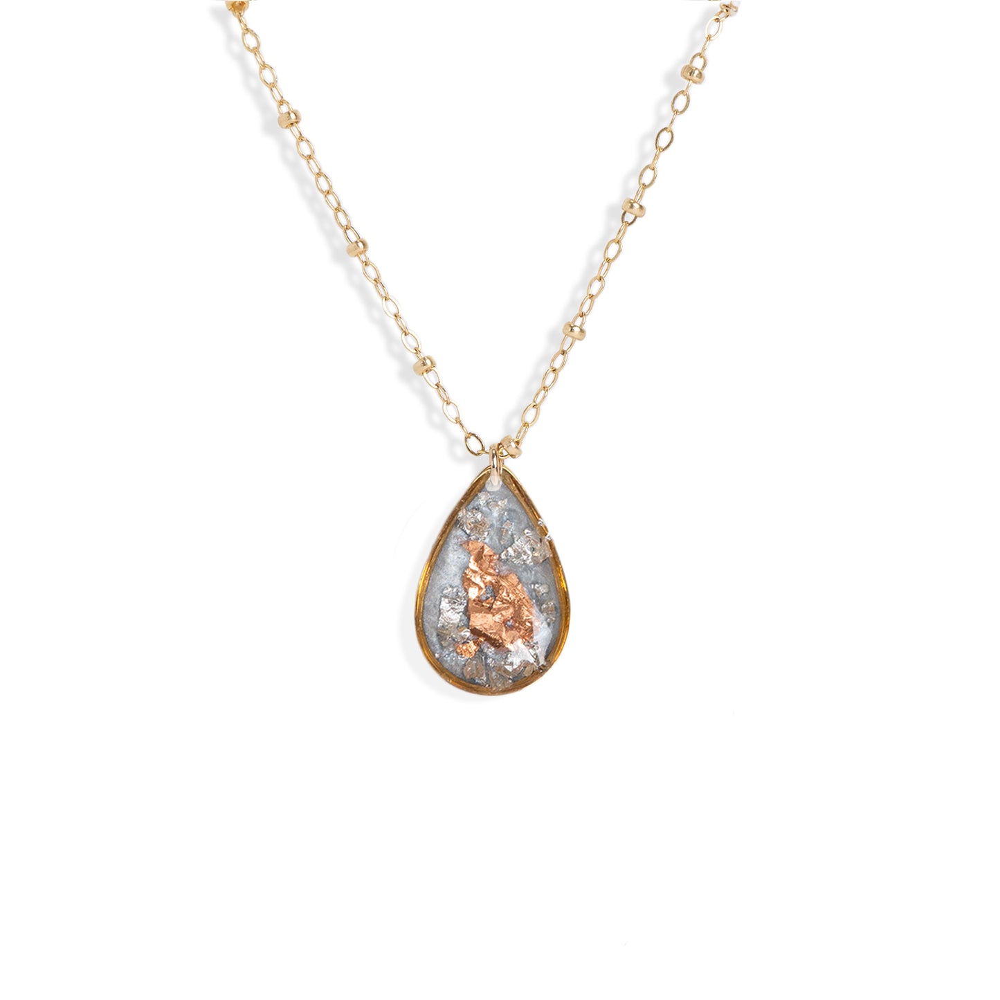 Teardrop Shimmer Foils Necklace