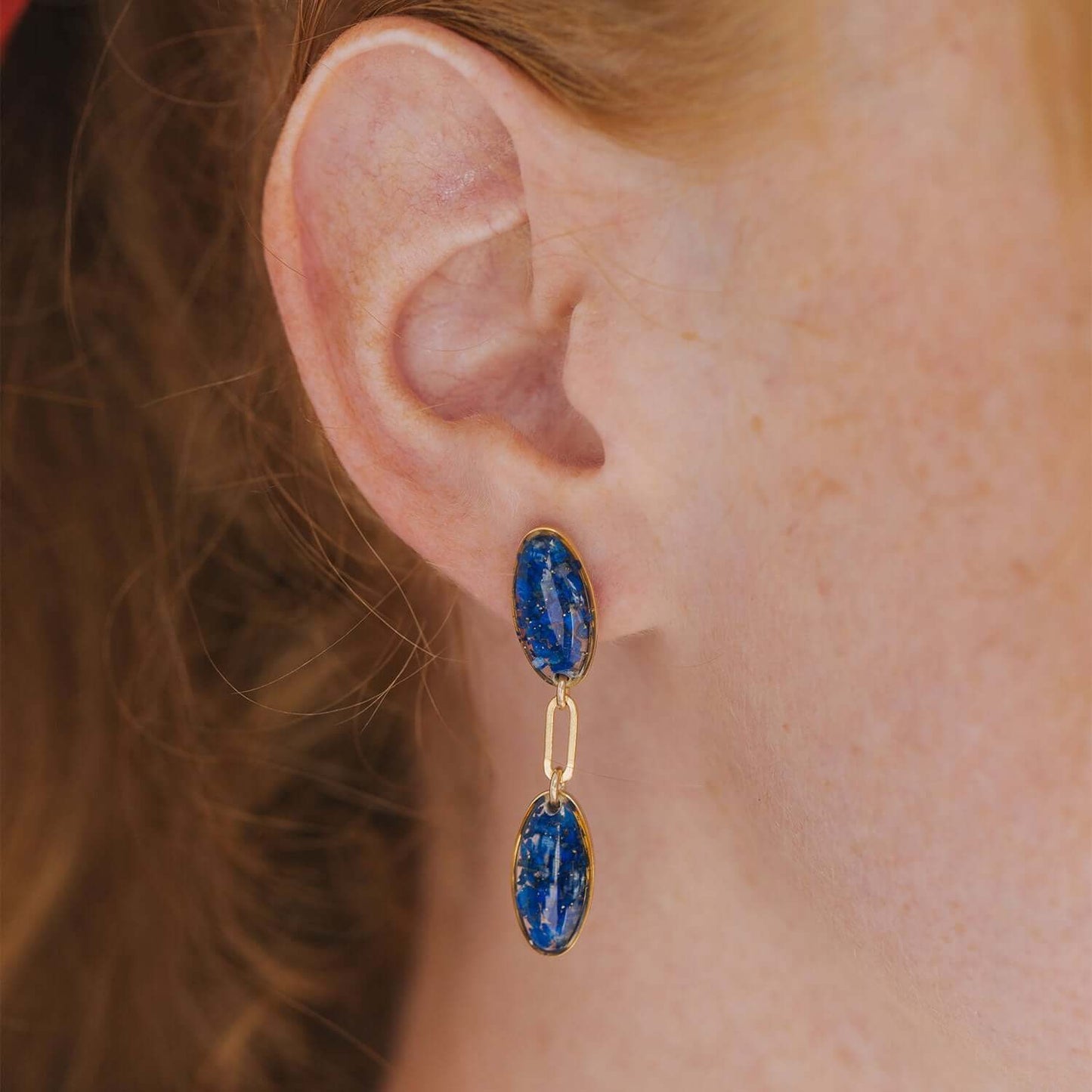Olive Earrings in Fall