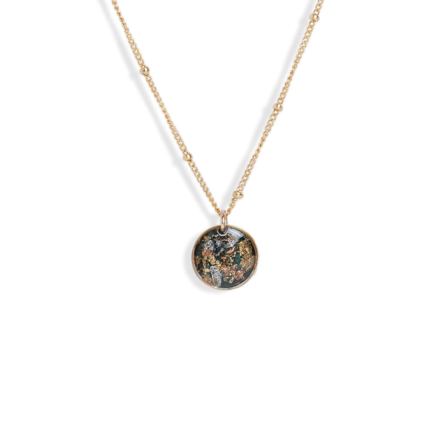 Small Circle Shimmering Necklace