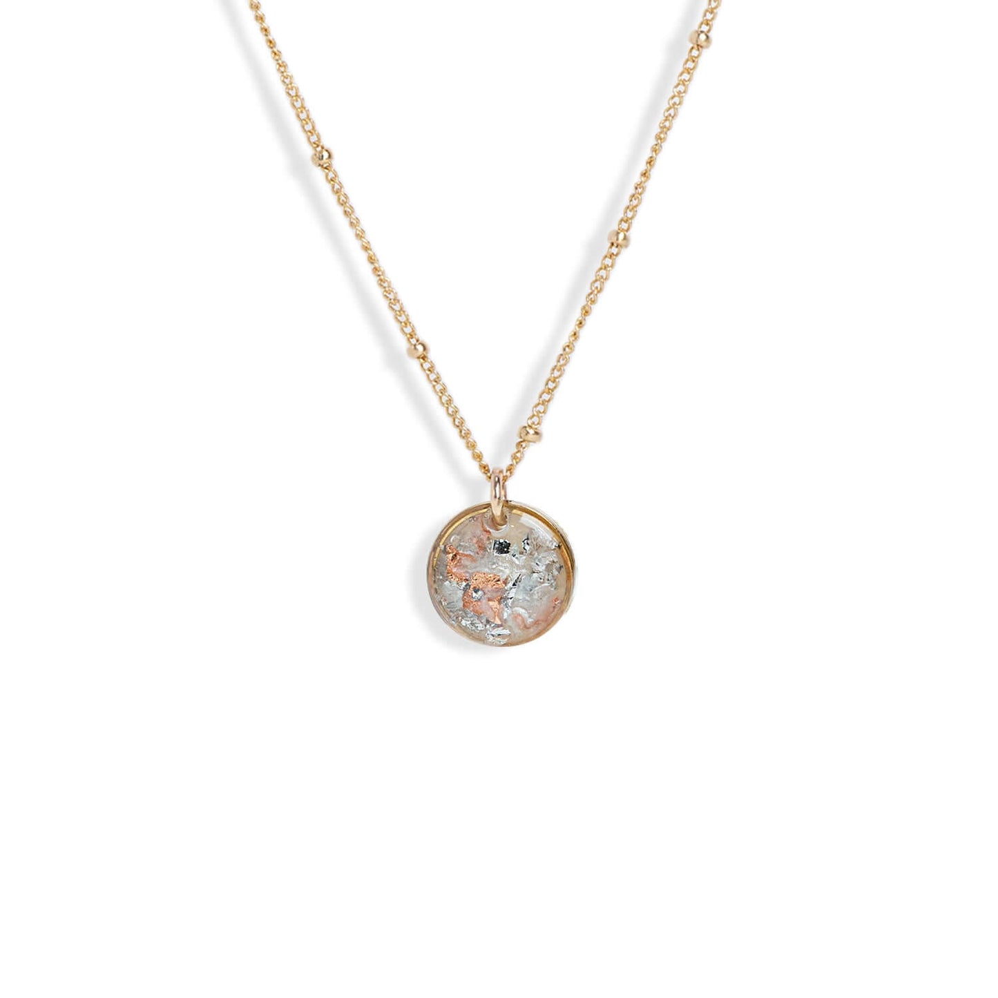 Small Circle Shimmering Necklace