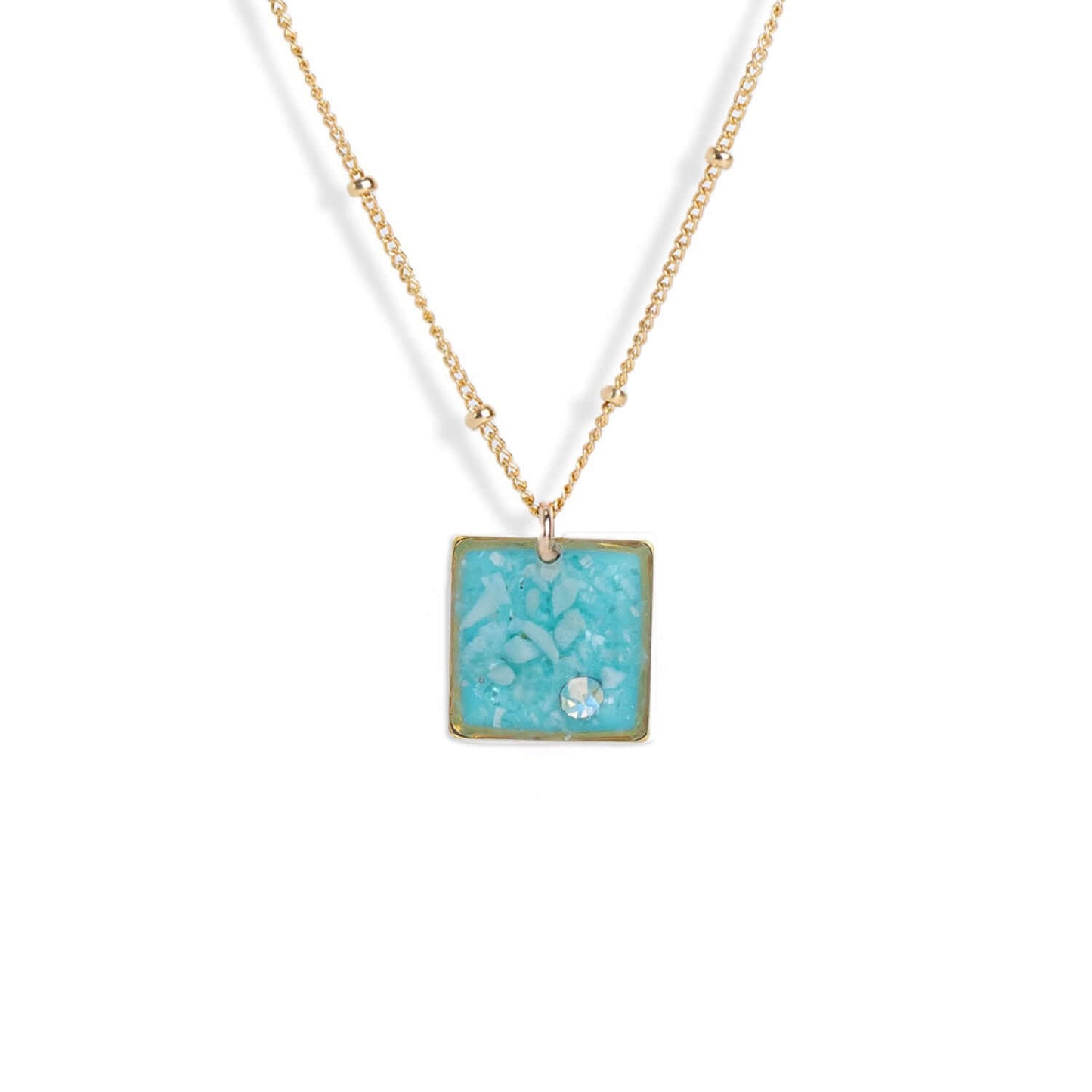 Blue Square Necklace
