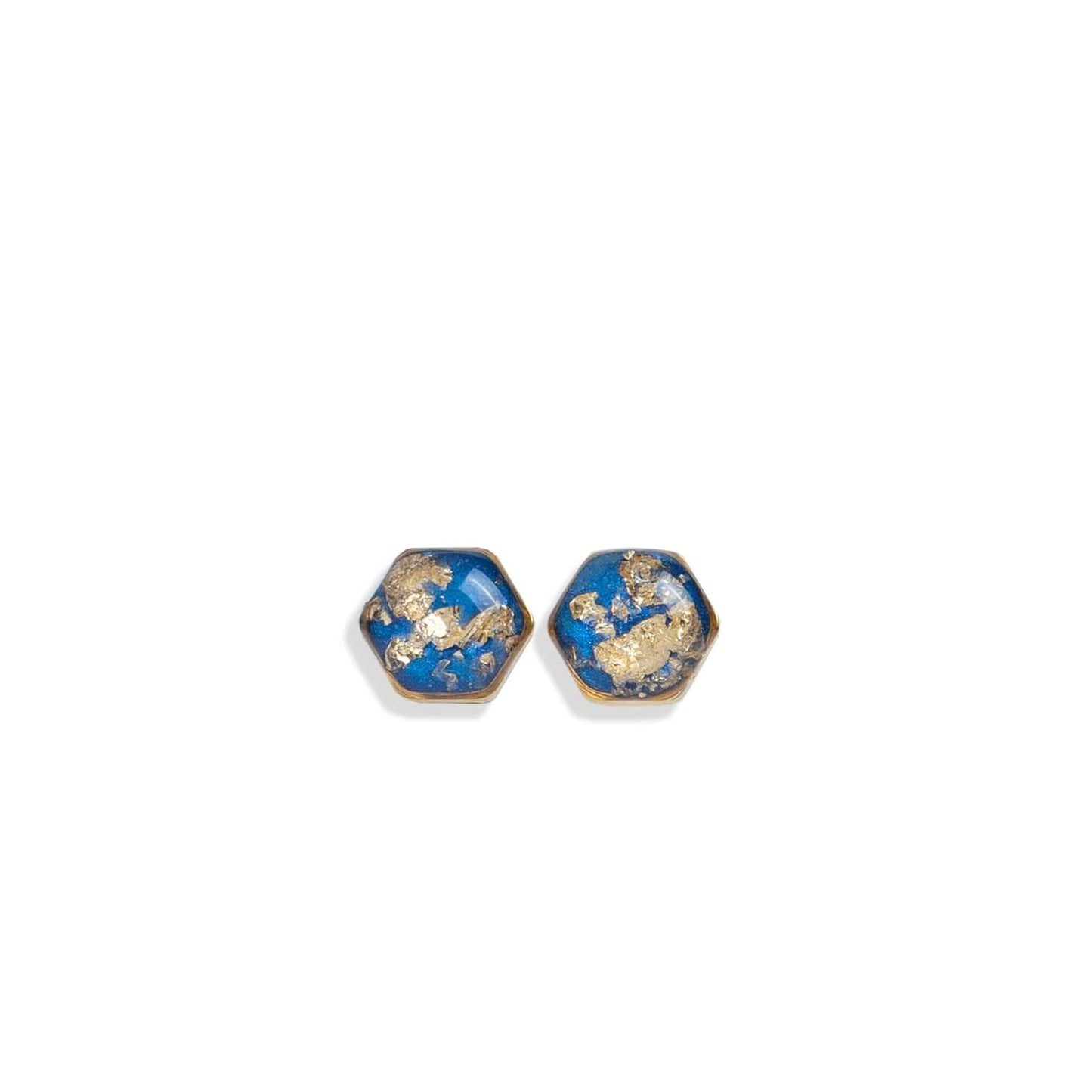Tiny hexagon earrings
