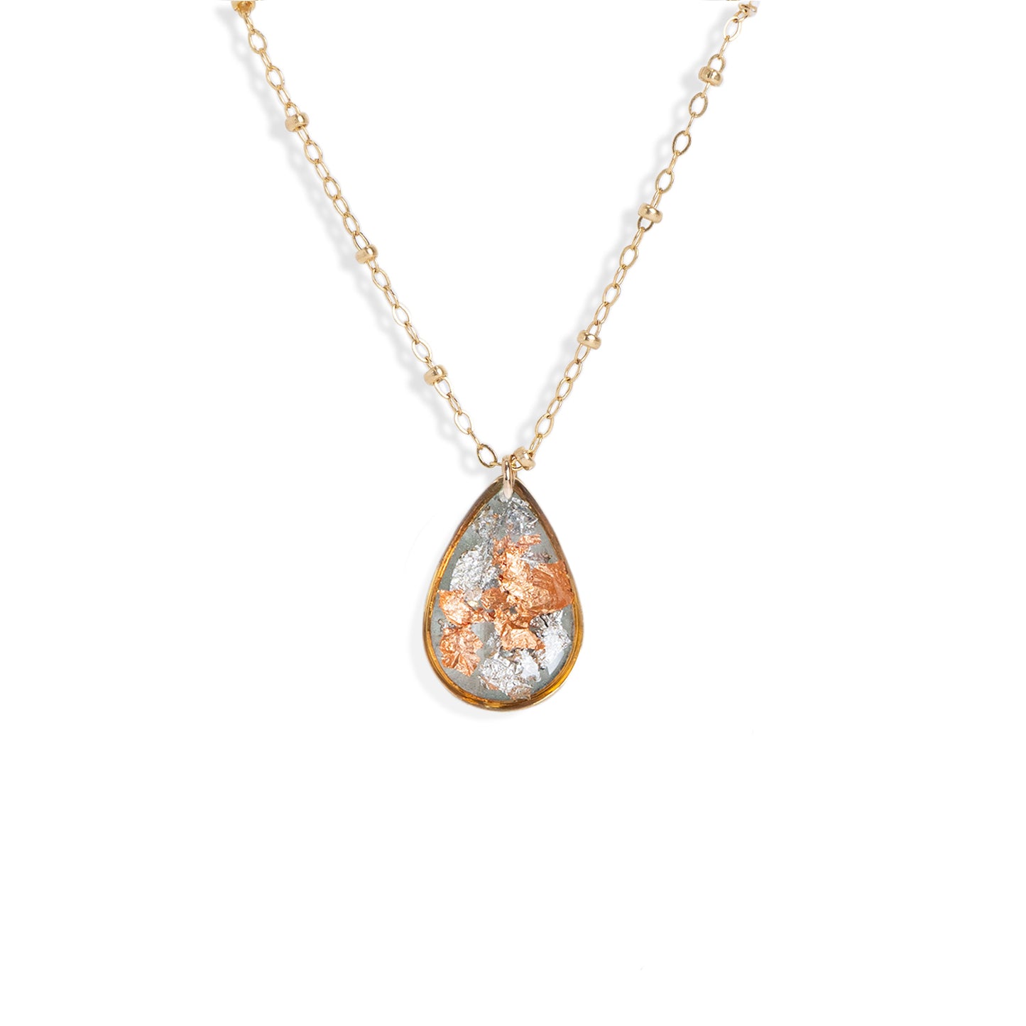 Teardrop Shimmer Foils Necklace