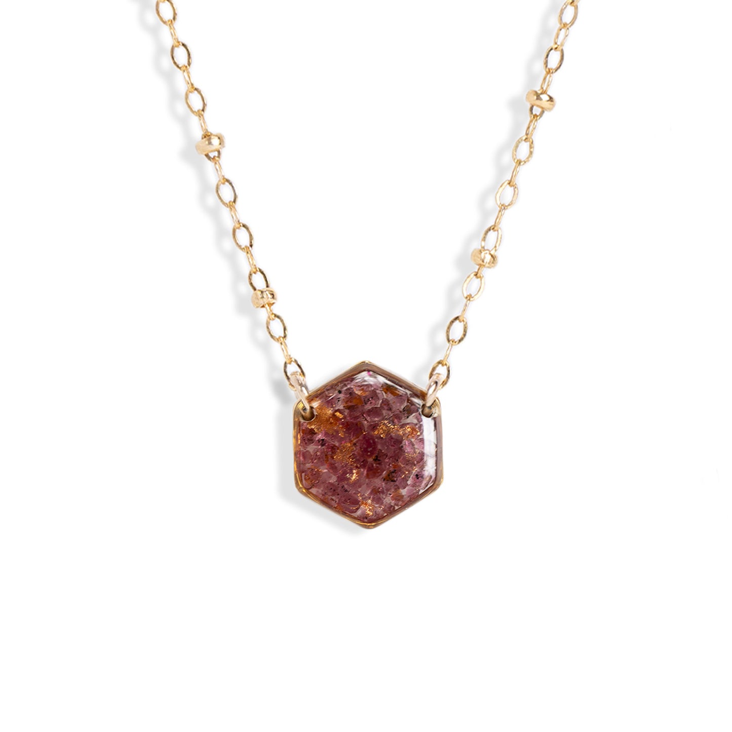 Hexagon Gem Necklace