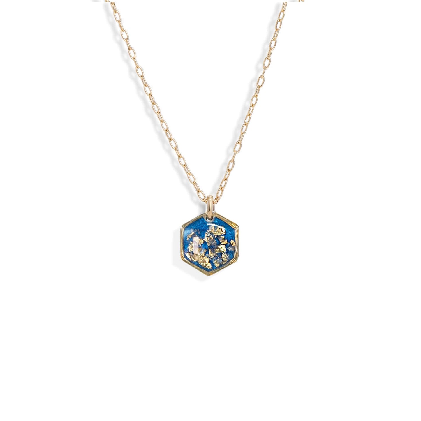 Small Shimmer Foils Hexagon Necklace