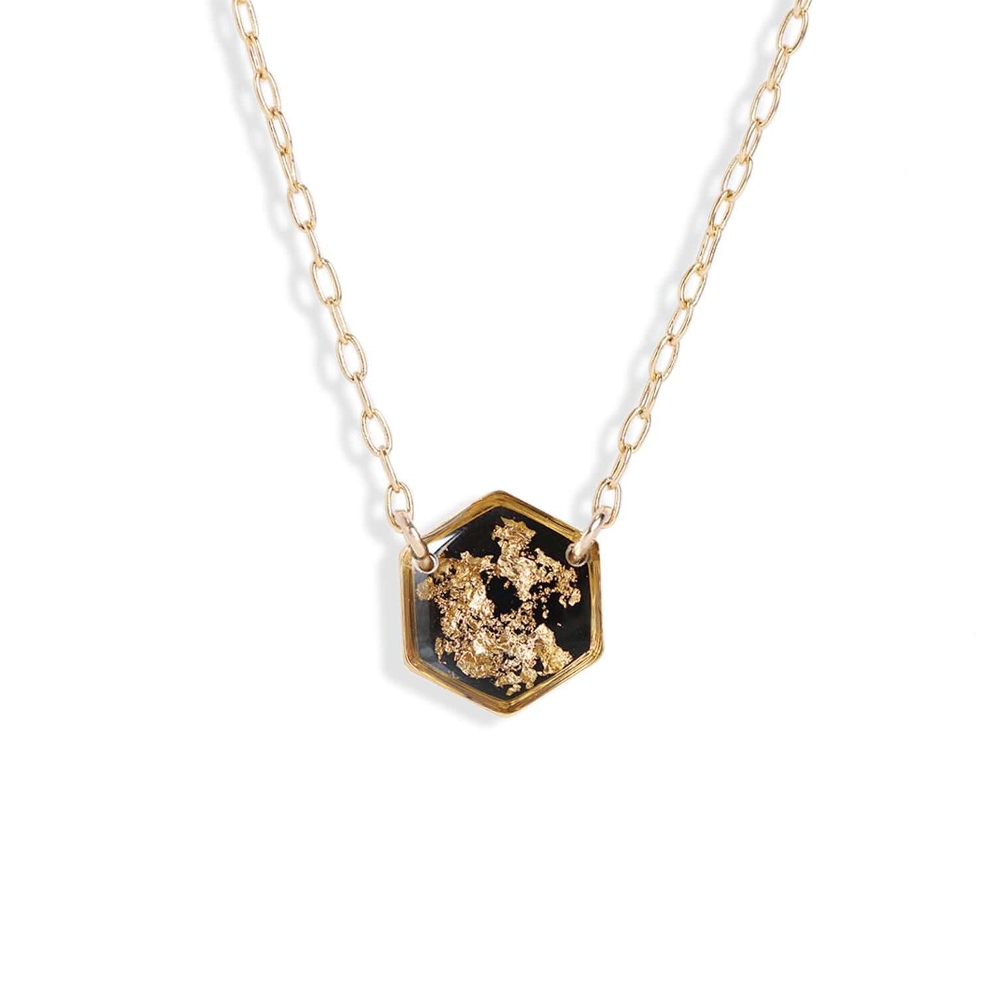 Hexagon Shimmer Foils Necklace