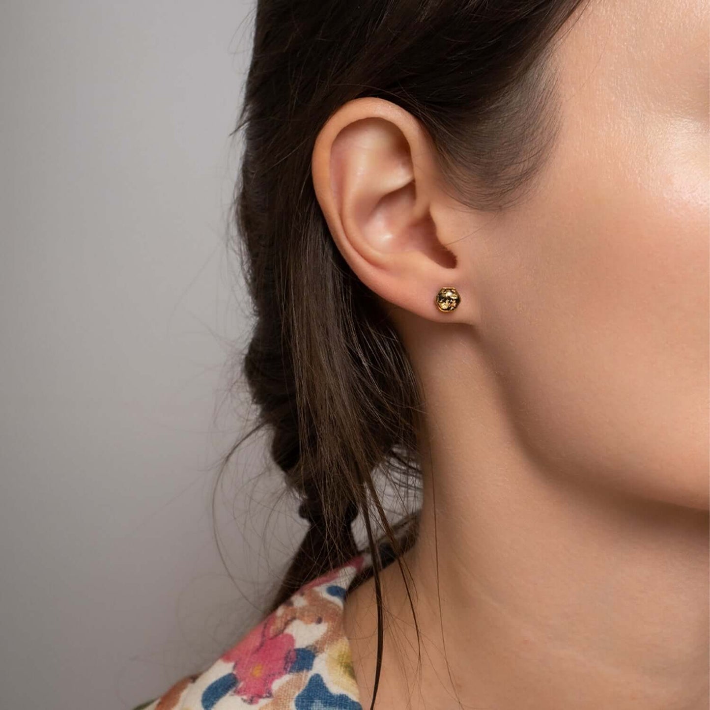 Tiny hexagon earrings