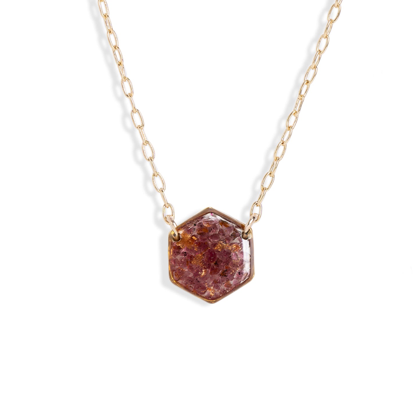 Hexagon Gem Necklace
