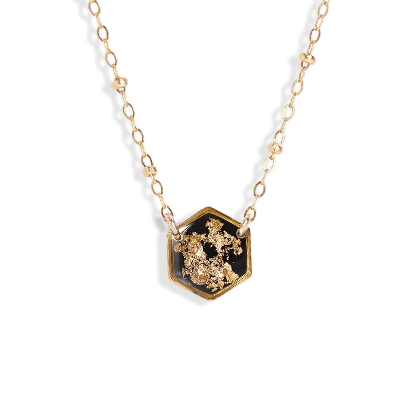 Hexagon Shimmer Foils Necklace