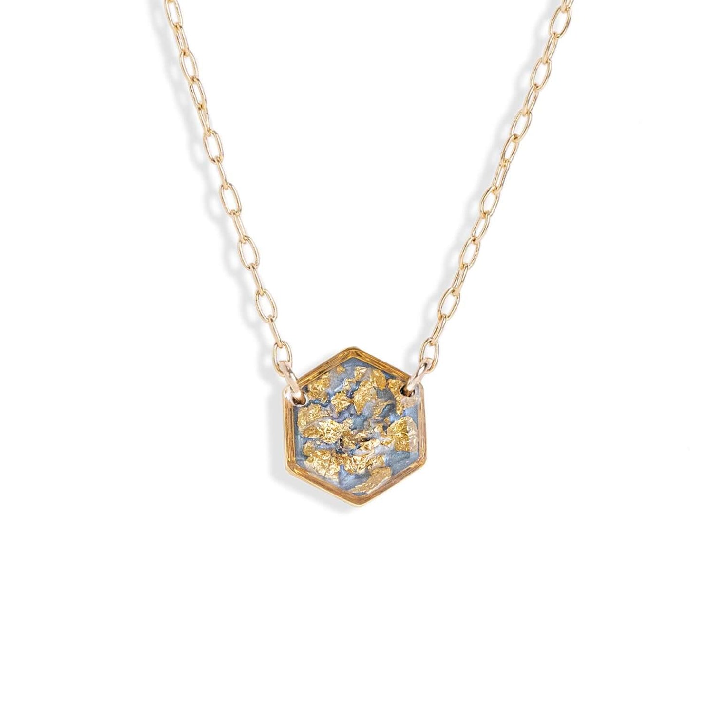Hexagon Shimmer Foils Necklace