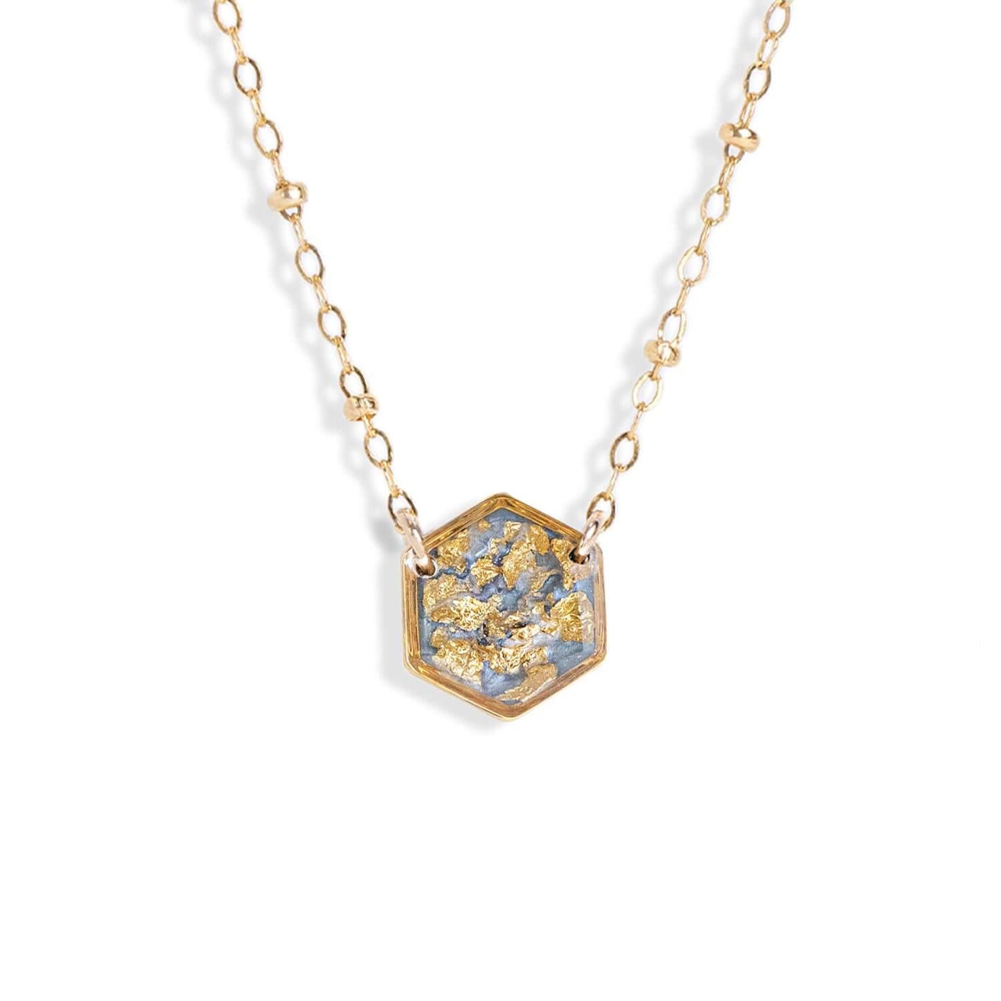 Hexagon Shimmer Foils Necklace