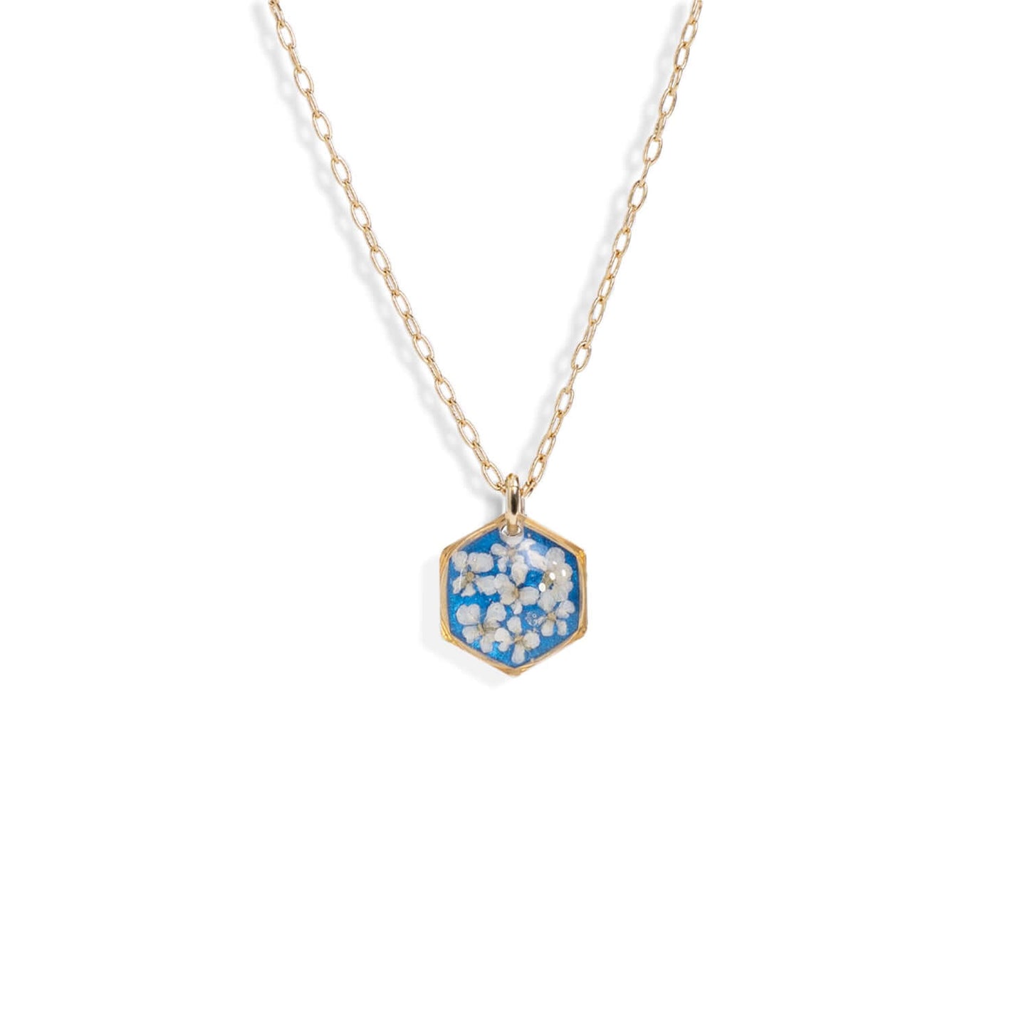 Small Hexagon Flower Necklace
