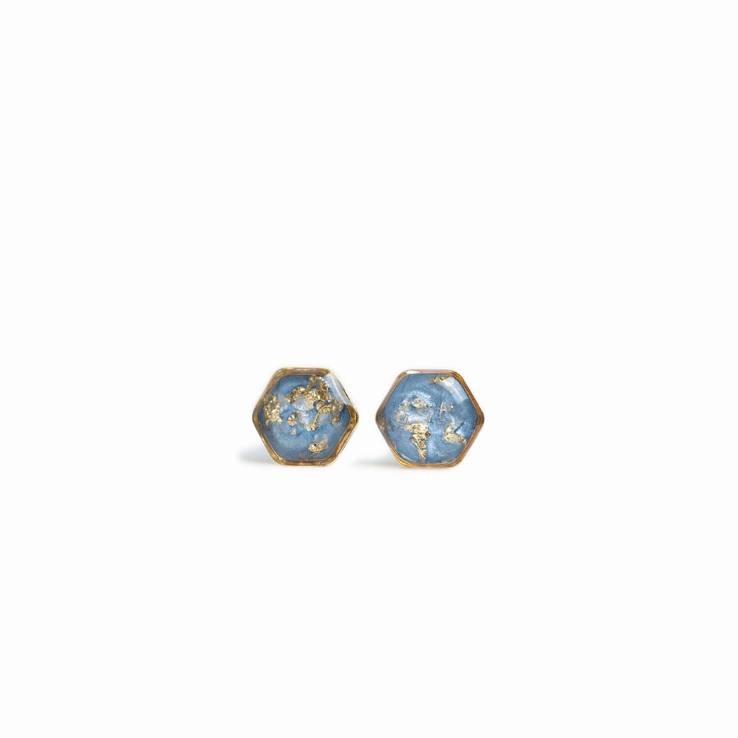 Tiny hexagon earrings