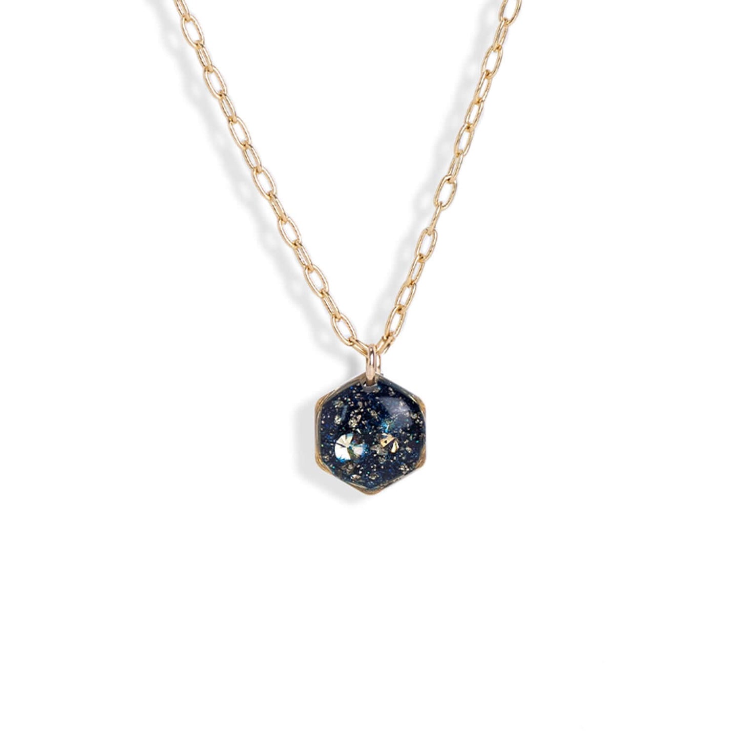Small Hexagon Gem Necklace