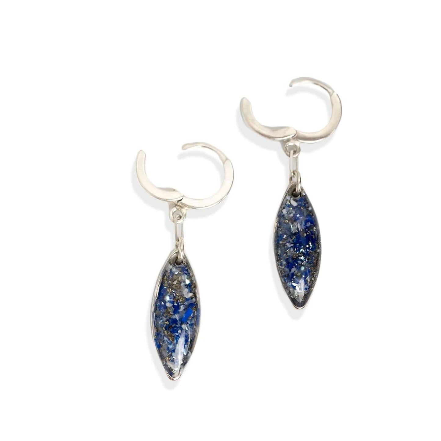 Oval Hoop Earrings in Silver