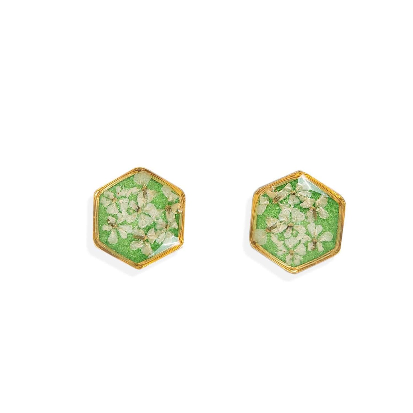 Hexagon flower earrings