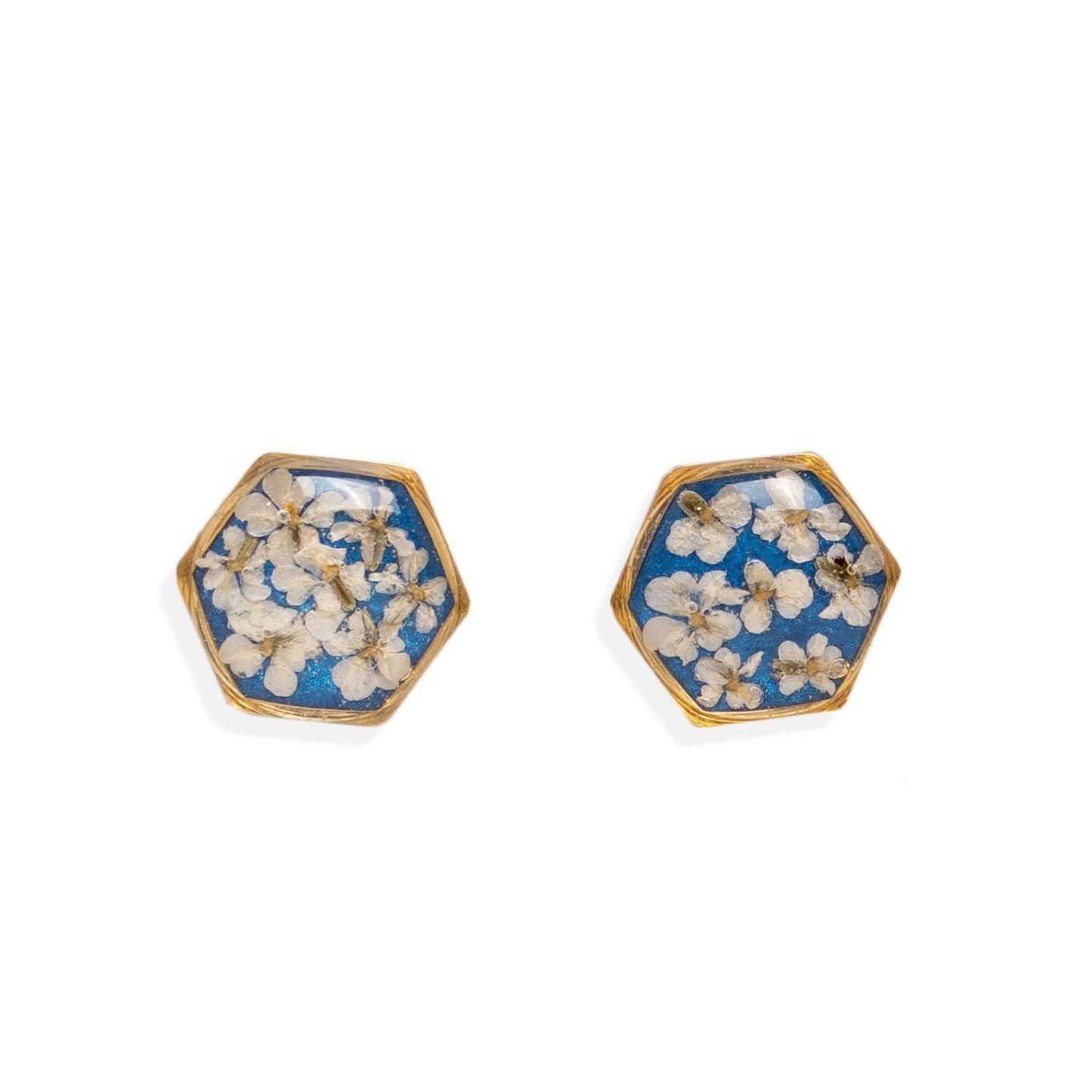 Hexagon flower earrings