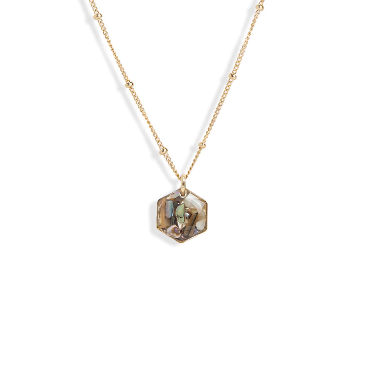 Small Hexagon Gem Necklace