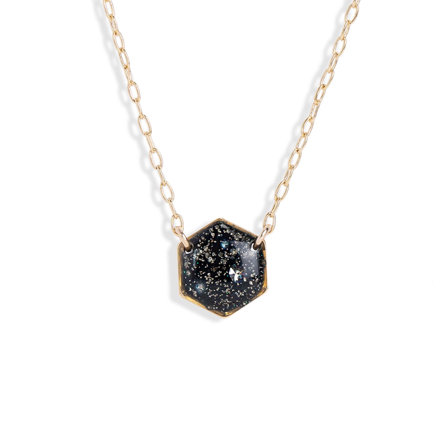 Hexagon Gem Necklace