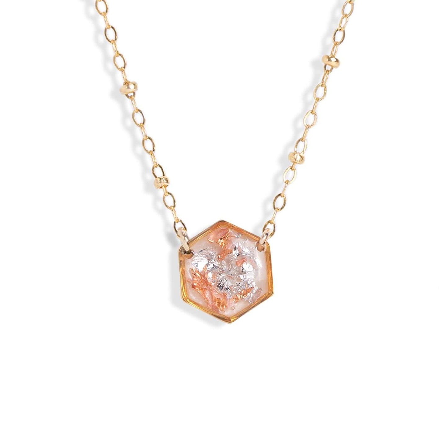 Hexagon Shimmer Foils Necklace