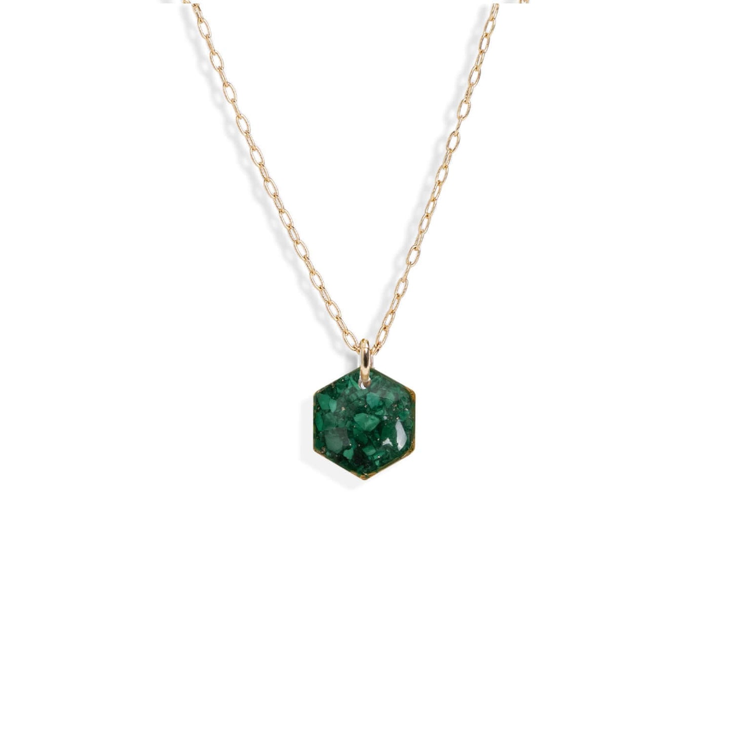 Small Hexagon Gem Necklace