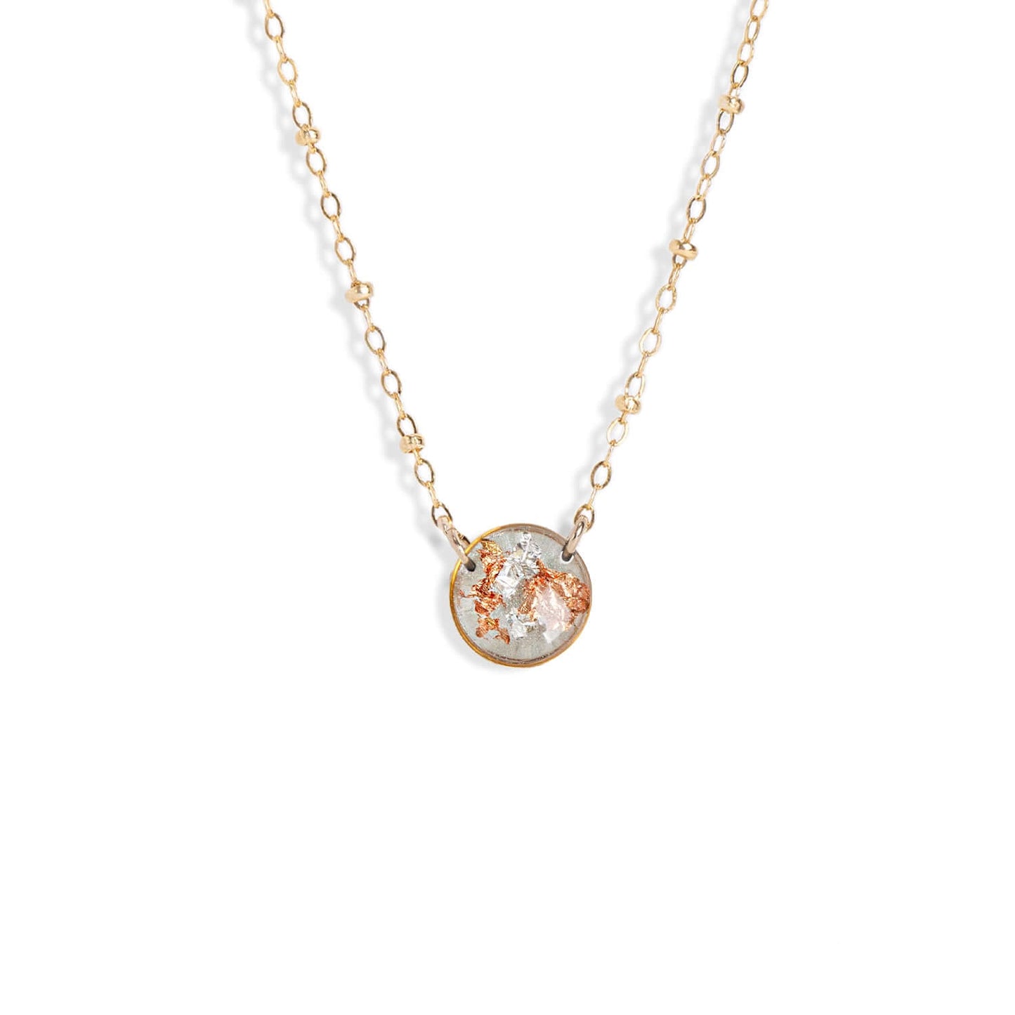 Round Shimmer Foil Necklace