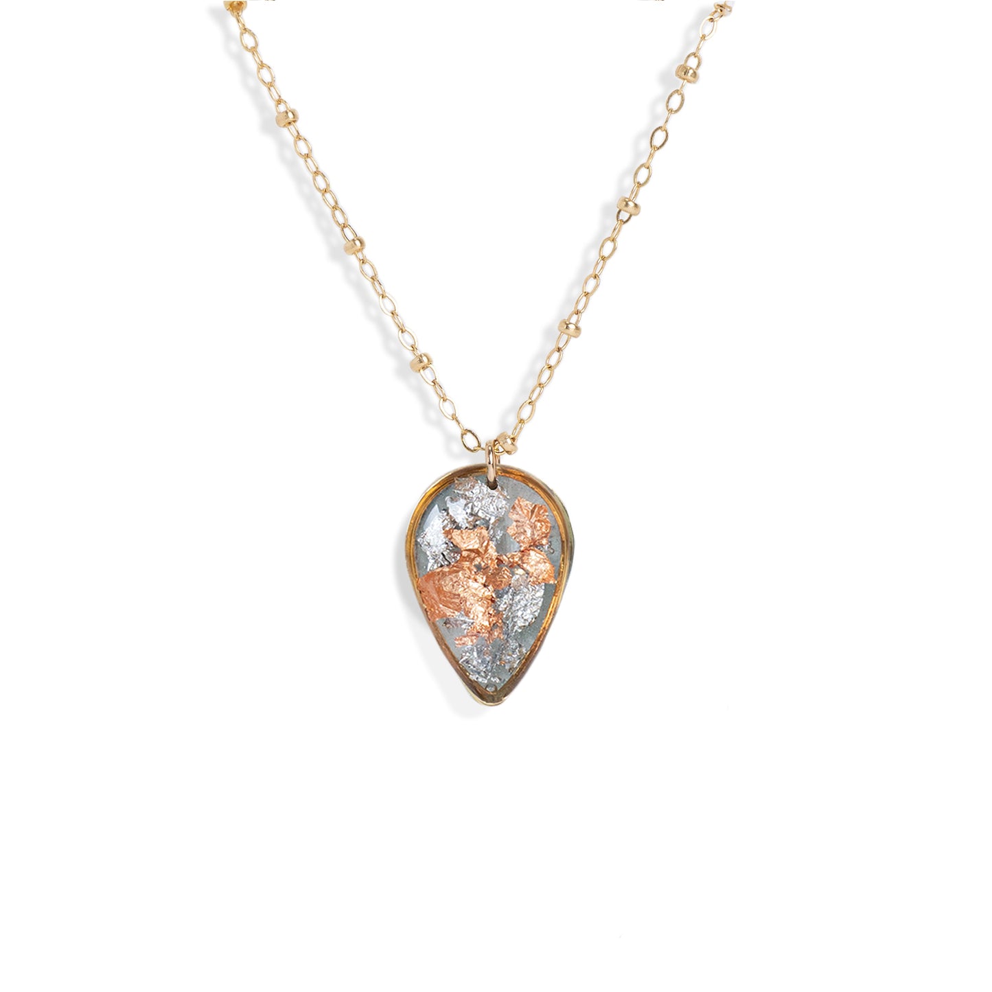 Teardrop Shimmer Foils Necklace